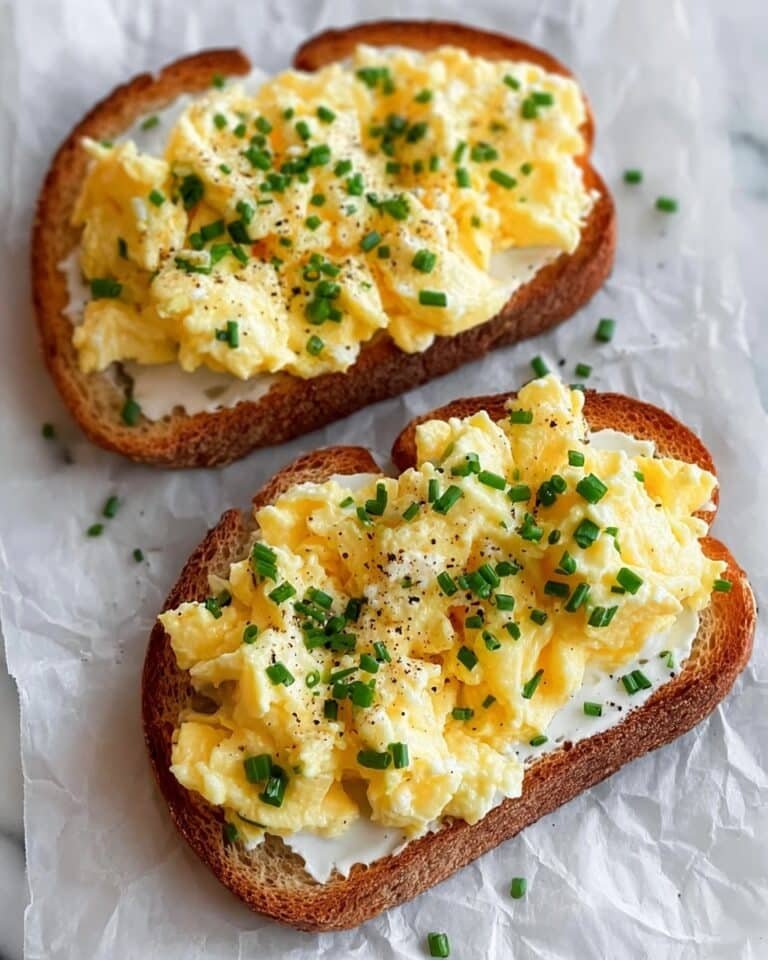 Chive and Ricotta Soft Scrambled Eggs on Toast Recipe