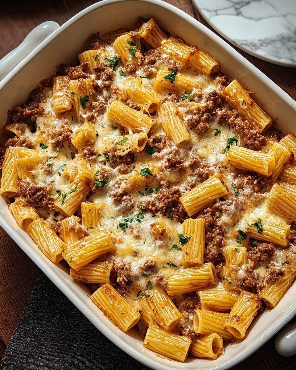 Creamy Parmesan Beef Rigatoni Recipe - Recipe Image