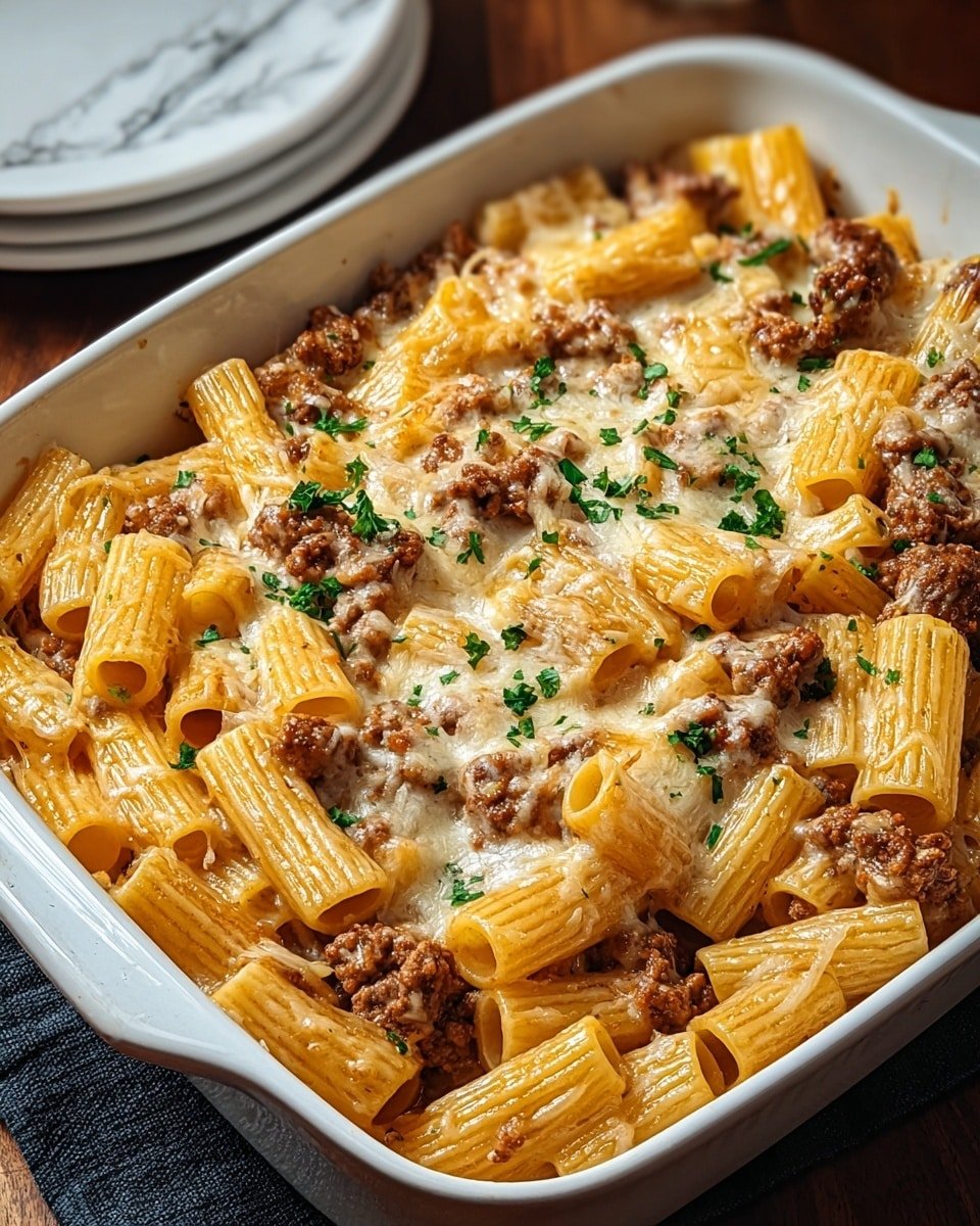 Creamy Parmesan Beef Rigatoni Recipe - Recipe Image