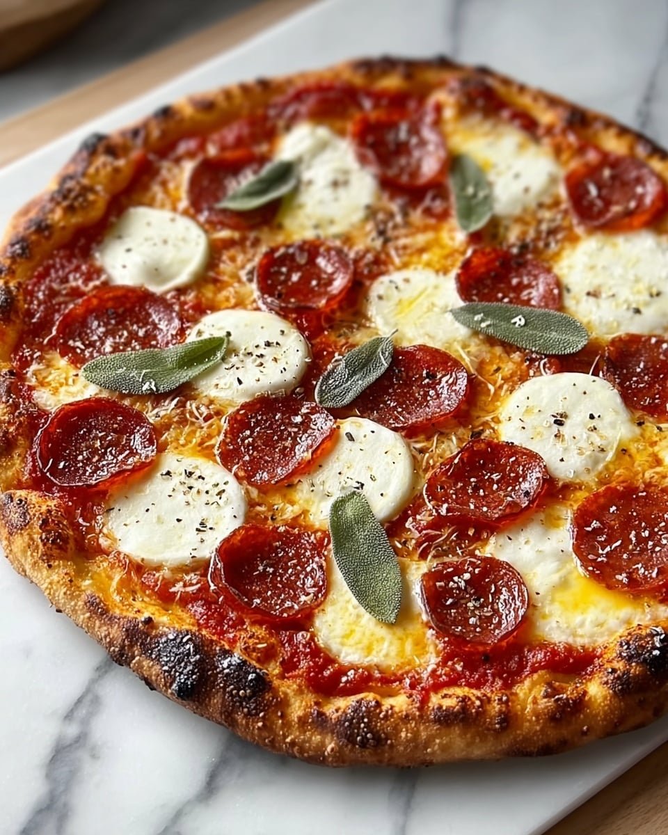 Hot Honey Pepperoni Ricotta Pizza Recipe - Recipe Image