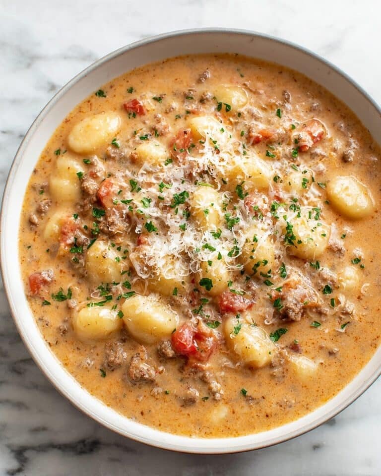 Ground Beef Gnocchi in Tomato Cream Sauce Recipe