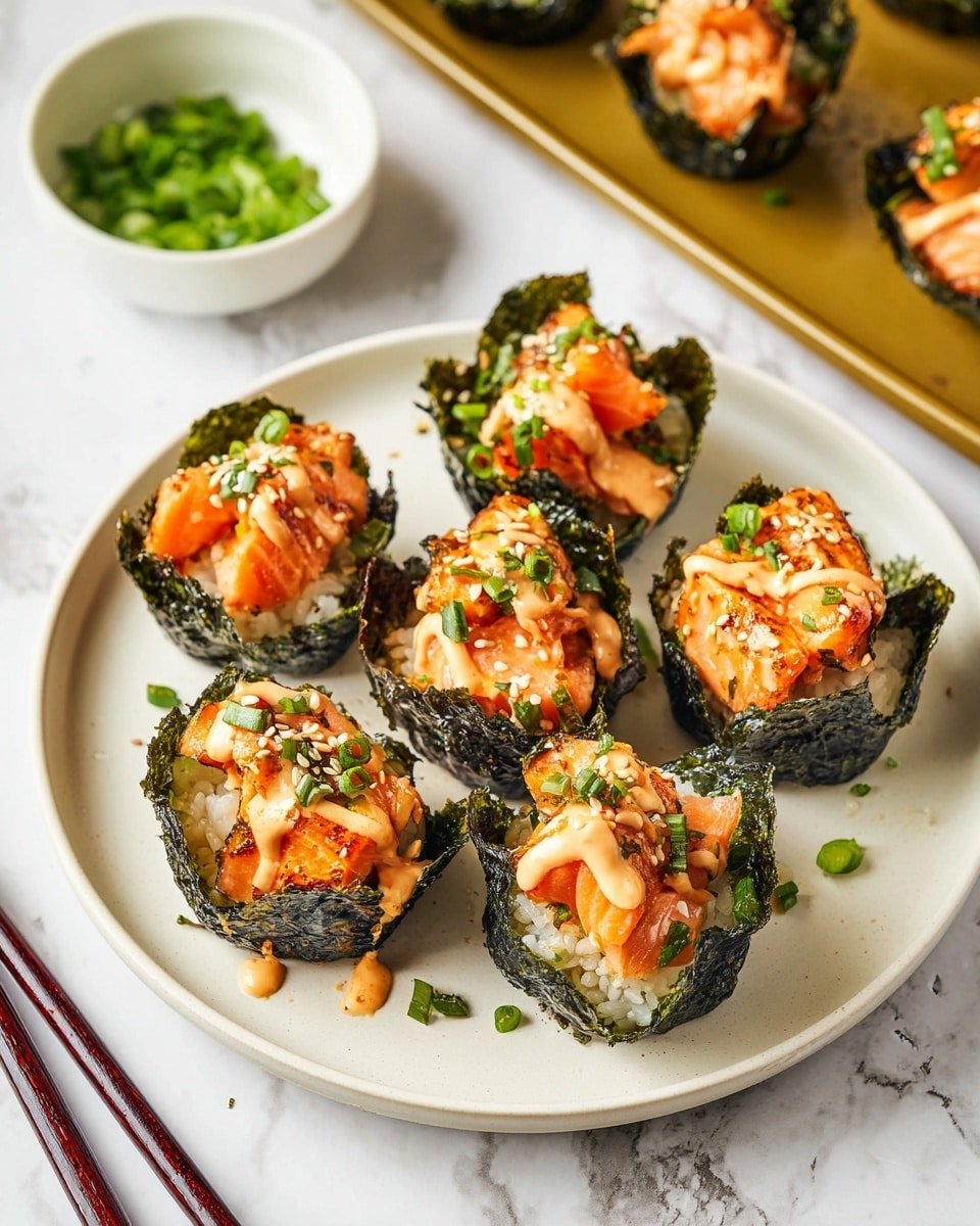 Easy Baked Salmon Sushi Cups Recipe - Recipe Image