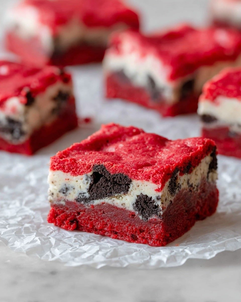 Oreo Cream Cheese Stuffed Red Velvet Brownies Recipe - Recipe Image