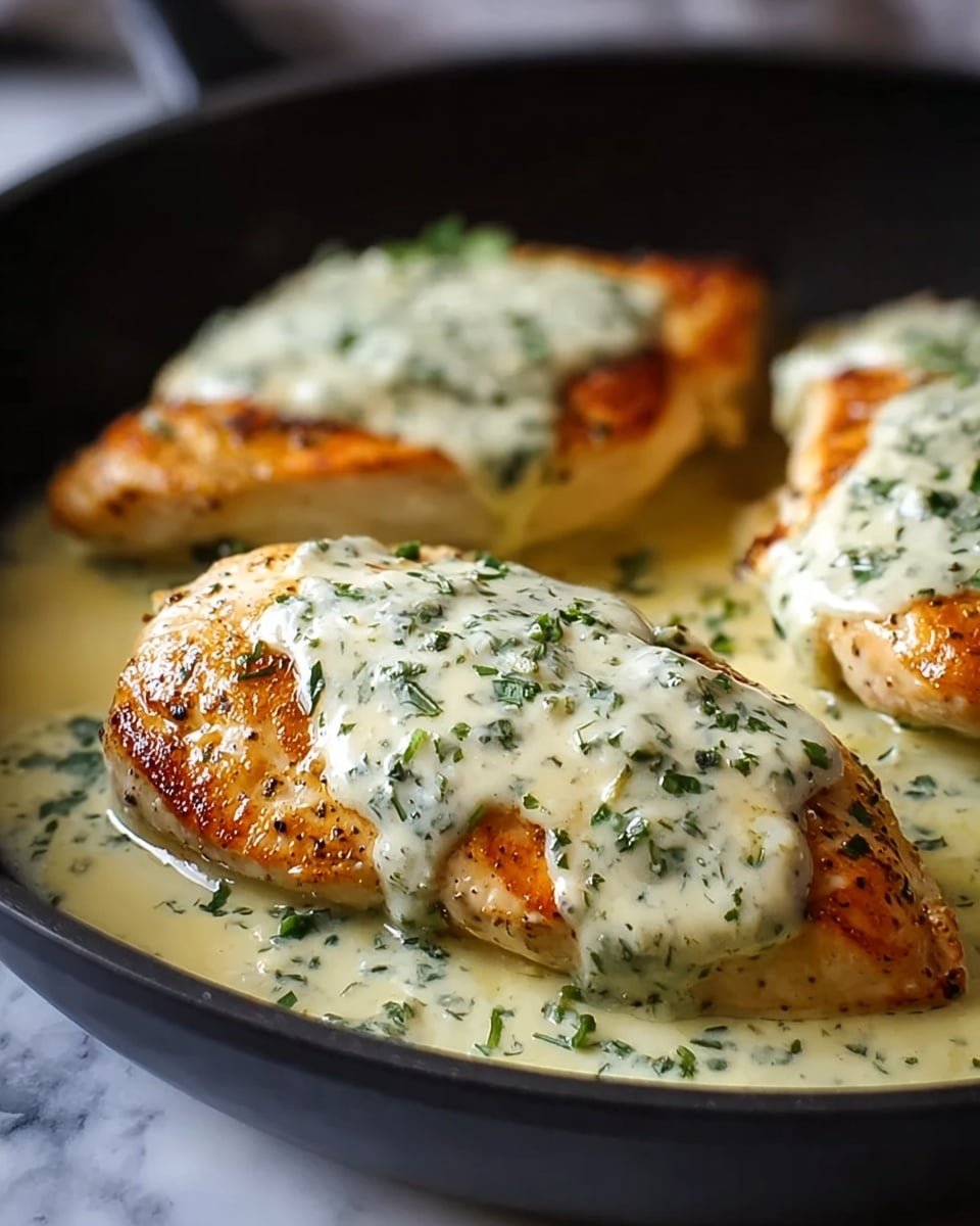 Mozzarella Chicken in Basil Cream Sauce Recipe - Recipe Image
