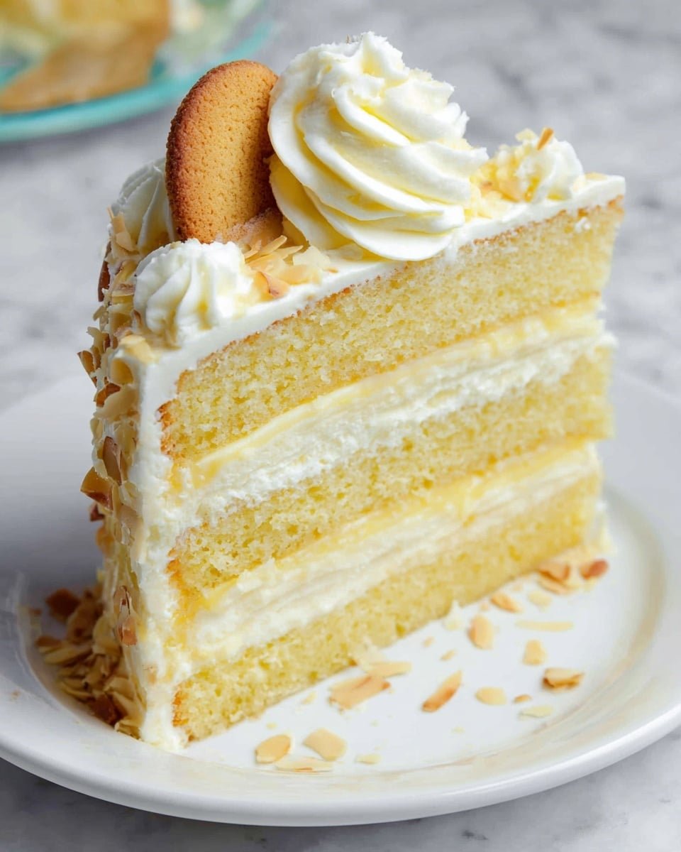 Banana Pudding Layer Cake with Caramel and Toasted Coconut Recipe - Recipe Image