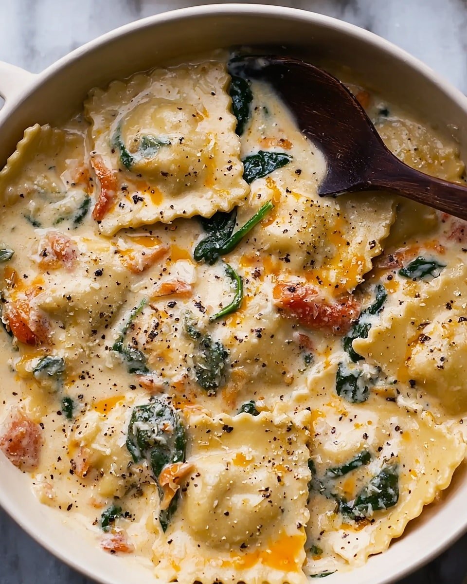 Creamy Tuscan Ravioli Soup Recipe - Recipe Image