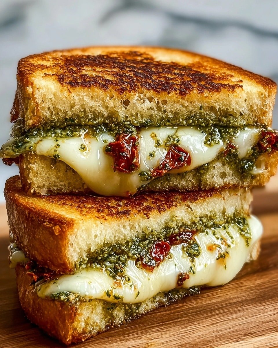 Sun-Dried Tomato Bacon Pesto Grilled Cheese Recipe - Recipe Image
