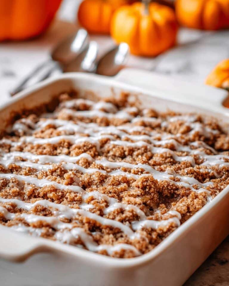 Pumpkin Coffee Cake with Streusel and Icing Recipe