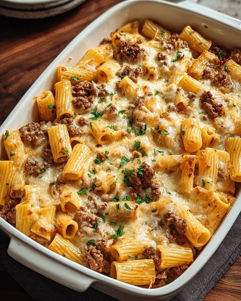 Creamy Parmesan Beef Rigatoni Recipe