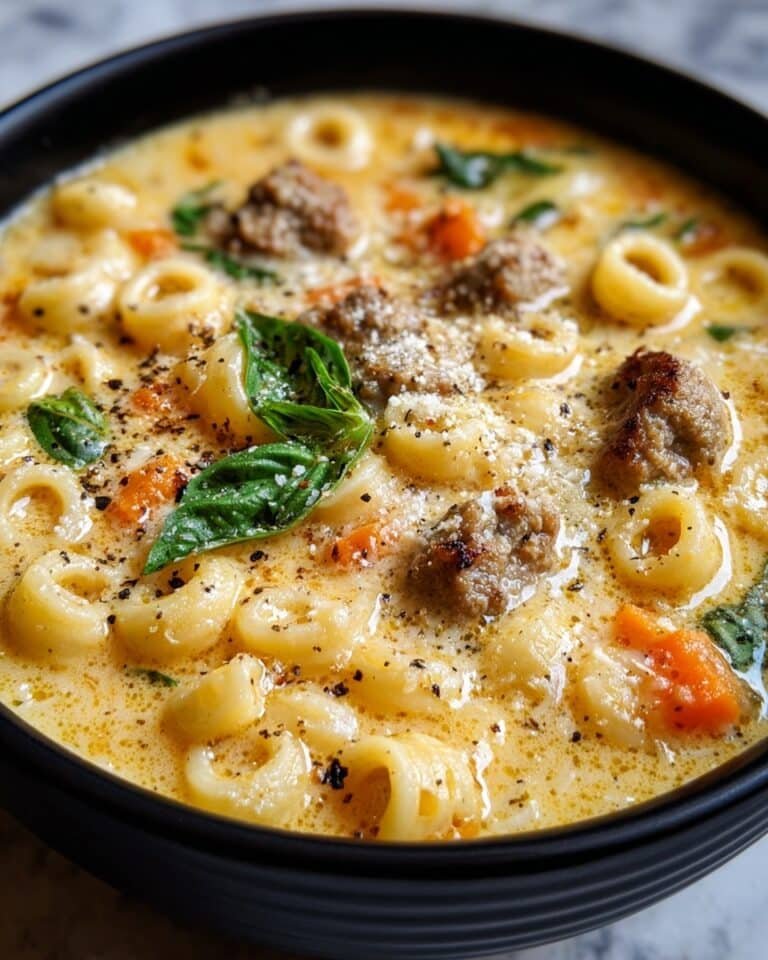 Creamy Parmesan Italian Sausage Ditalini Soup Recipe