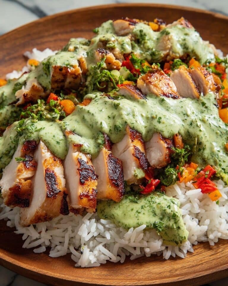 Chicken and Rice with Fresh Cilantro Green Sauce Recipe