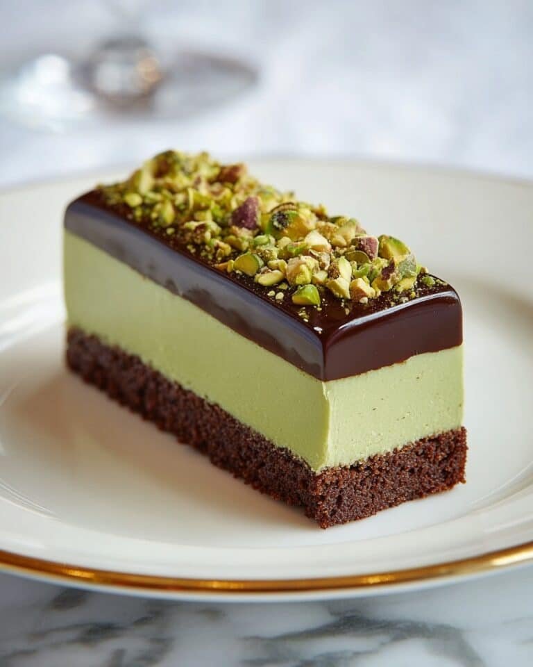 Pistachio Mousse with Chocolate Ganache Recipe
