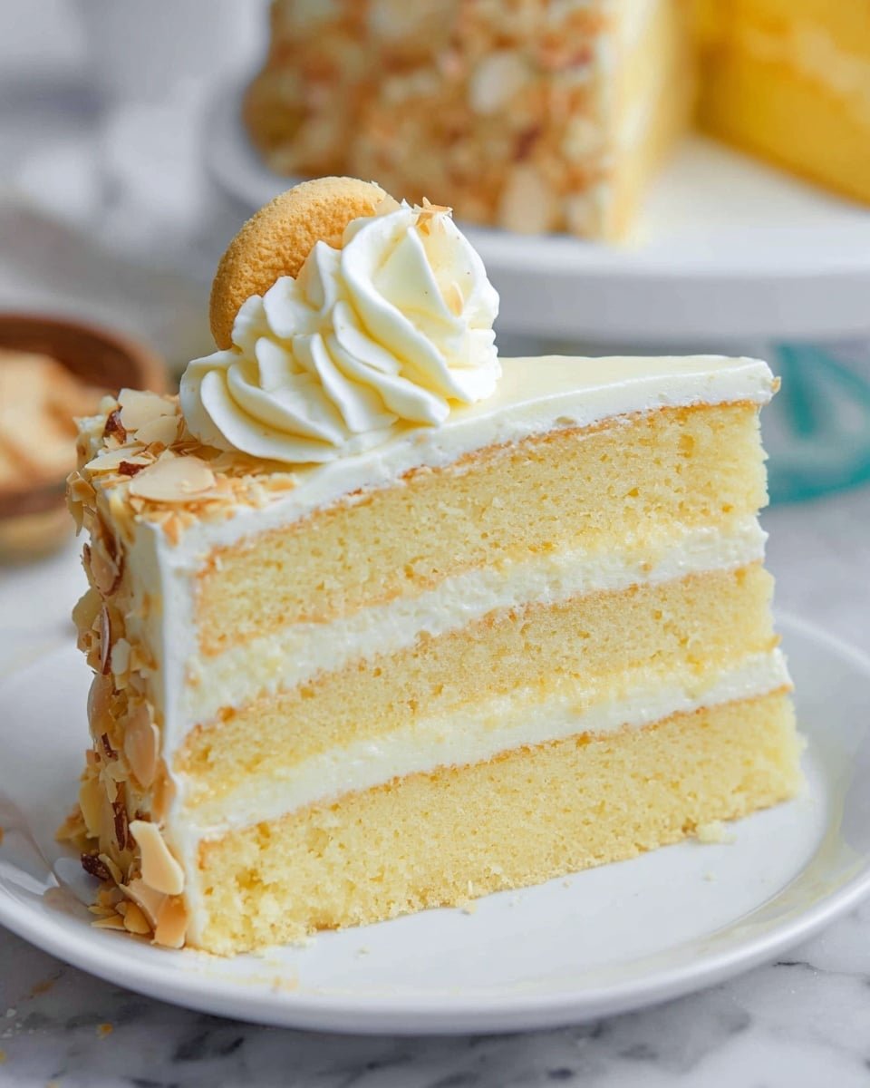 Banana Pudding Layer Cake with Caramel and Toasted Coconut Recipe - Recipe Image