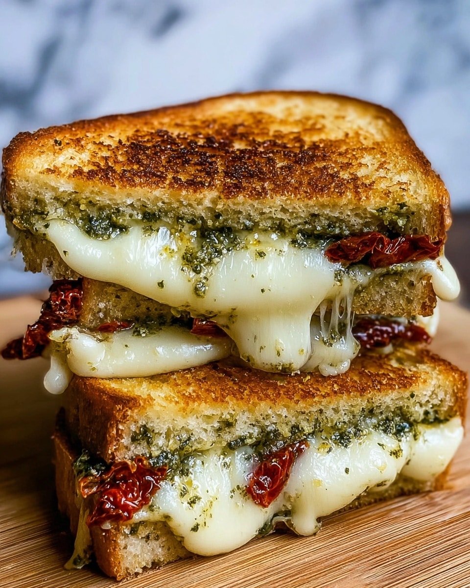 Sun-Dried Tomato Bacon Pesto Grilled Cheese Recipe - Recipe Image