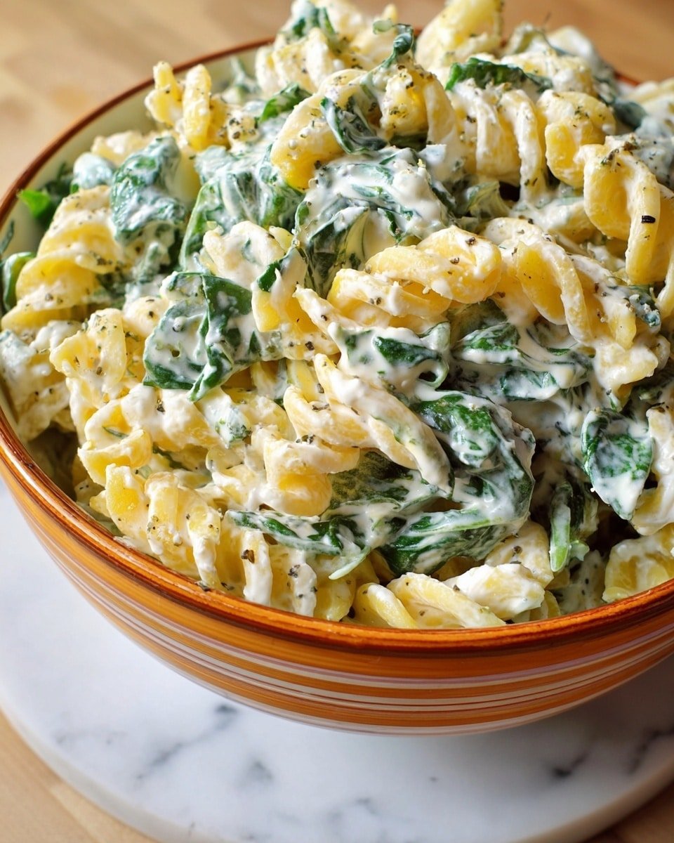 Spinach Dip Pasta Salad Recipe - Recipe Image