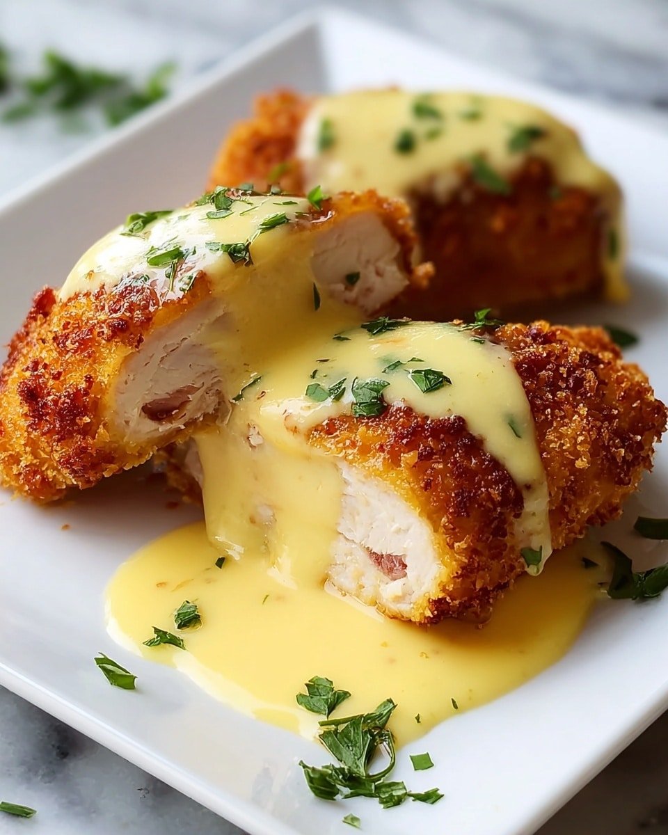 Chicken Cordon Bleu with Swiss Cheese Sauce Recipe - Recipe Image