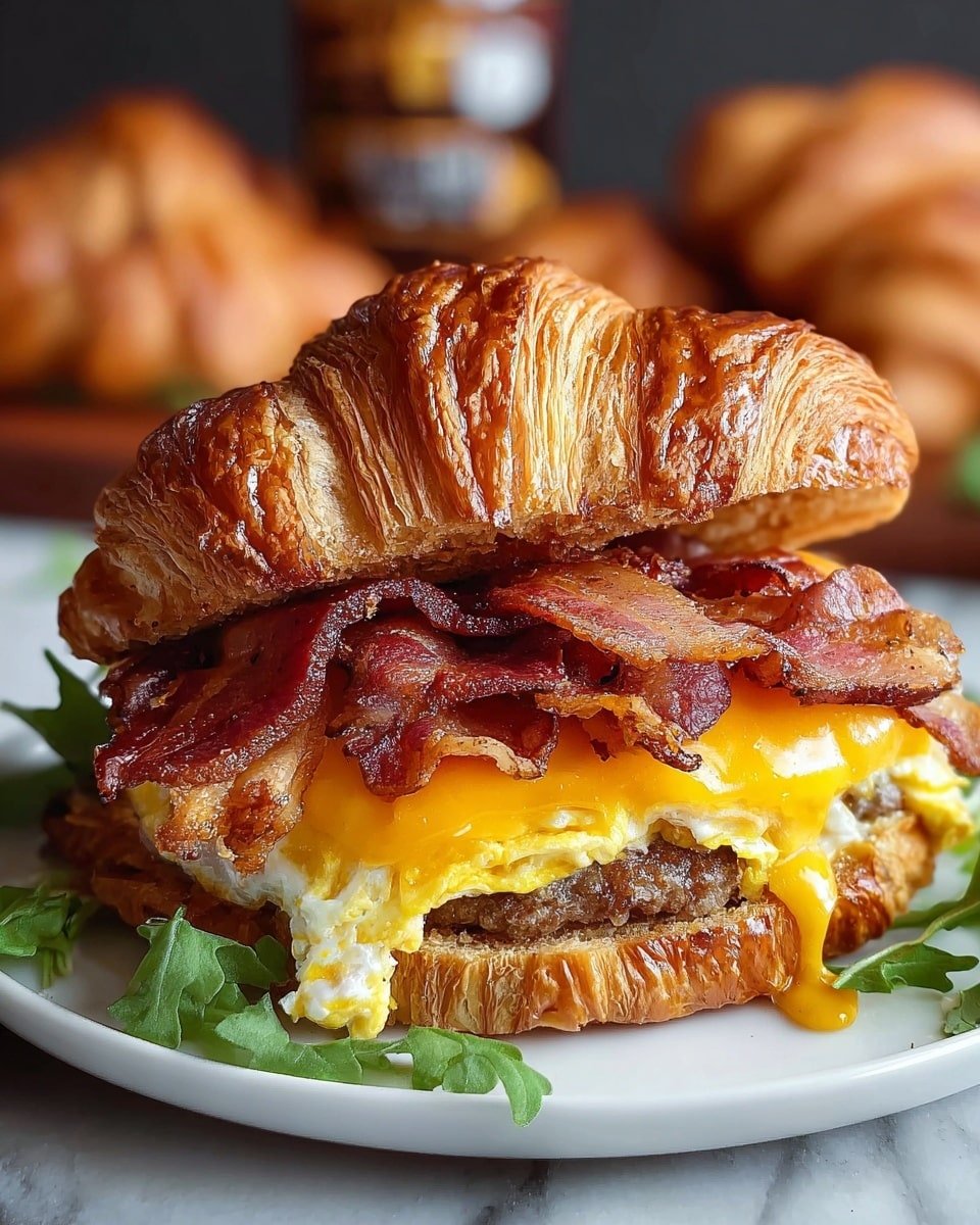 Mustard Croissant Breakfast Sandwiches Recipe - Recipe Image