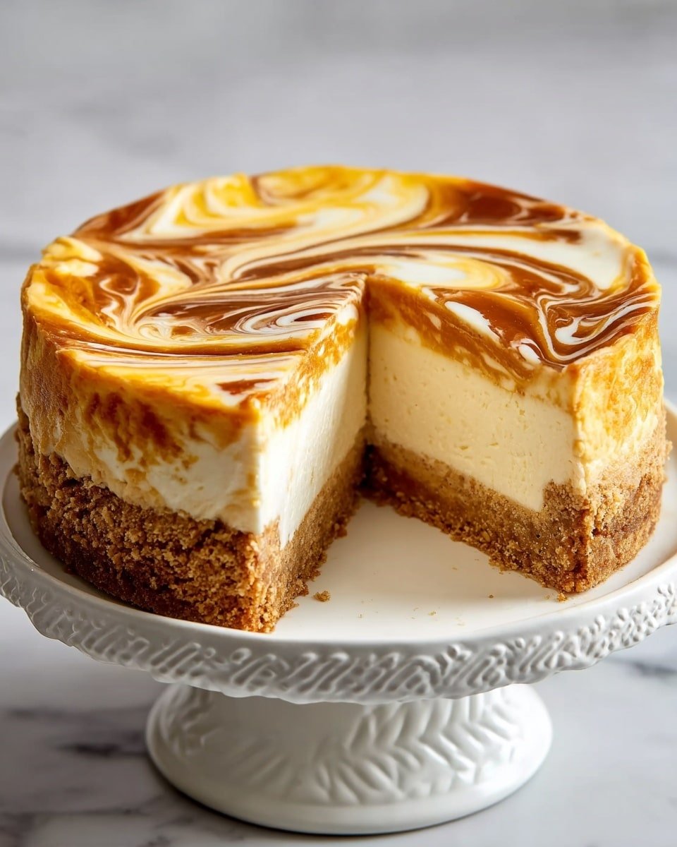 Easy Cheesecake with Pumpkin Swirl Recipe - Recipe Image
