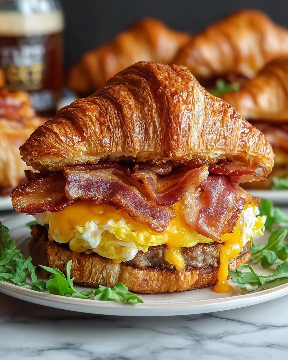 Mustard Croissant Breakfast Sandwiches Recipe - Recipe Image