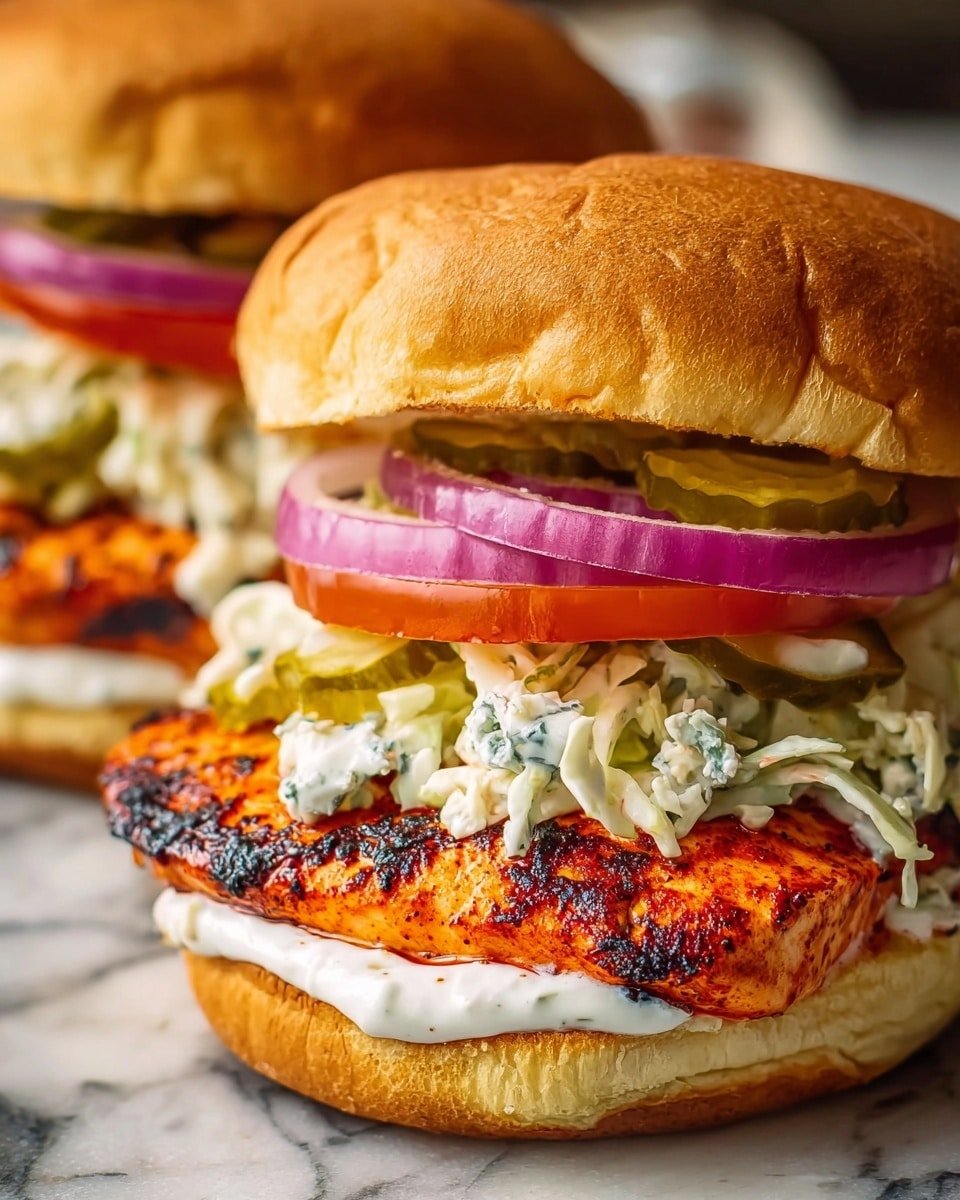 Grilled Buffalo Chicken Sandwiches Recipe