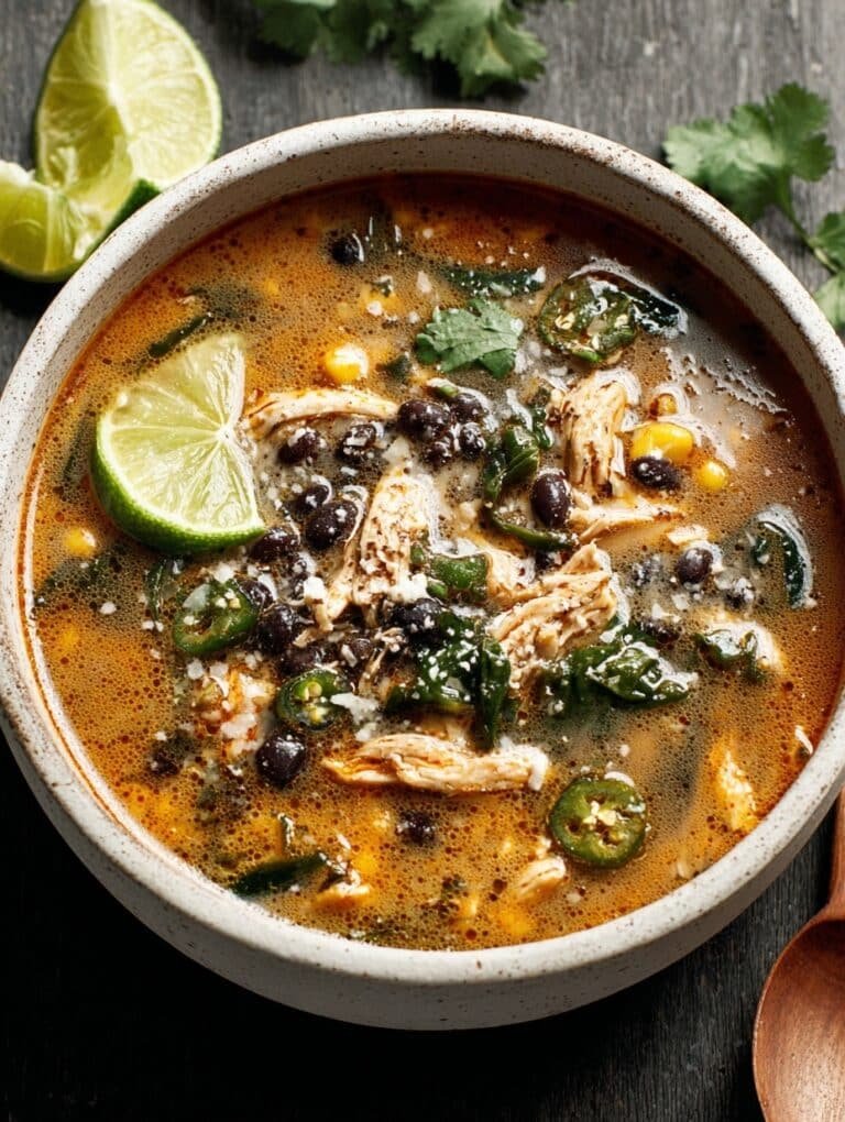 Chicken, Poblano, and Black Bean Soup Recipe